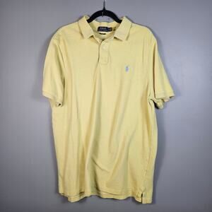 Polo Ralph Lauren Mens XL Classic Fit Short Sleeve Blue Pony Yellow Pastel
